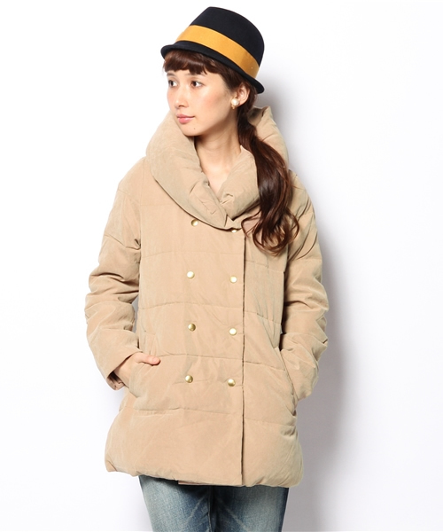 Ray BEAMS（レイビームス）の「Ray BEAMS / ピーチフェイス ショールカラー ダウン（ダウンジャケット/コート・レディース・ブラック/ブラウン系その他/ネイビー・1/0）」の15枚目の写真