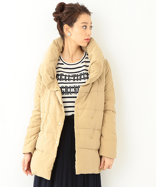 Ray BEAMS（レイビームス）の「Ray BEAMS / ピーチフェイス ショールカラー ダウン（ダウンジャケット/コート・レディース・ブラック/ブラウン系その他/ネイビー・1/0）」の16枚目の写真