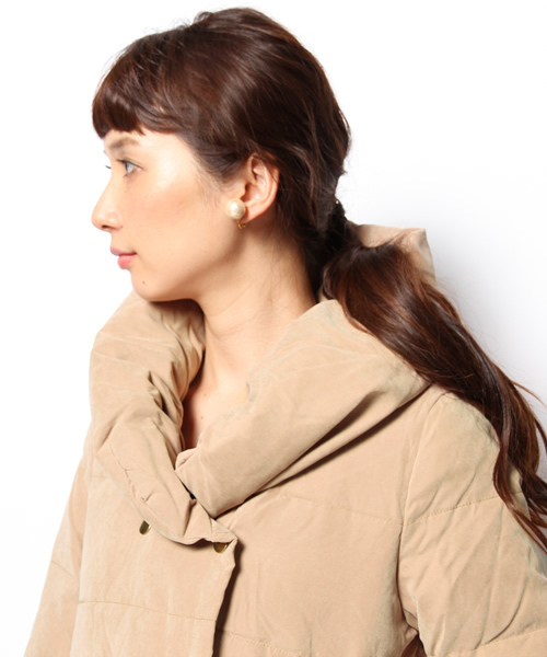 Ray BEAMS（レイビームス）の「Ray BEAMS / ピーチフェイス ショールカラー ダウン（ダウンジャケット/コート・レディース・ブラック/ブラウン系その他/ネイビー・1/0）」の10枚目の写真