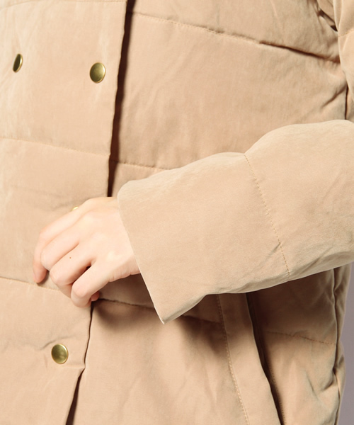 Ray BEAMS（レイビームス）の「Ray BEAMS / ピーチフェイス ショールカラー ダウン（ダウンジャケット/コート・レディース・ブラック/ブラウン系その他/ネイビー・1/0）」の11枚目の写真