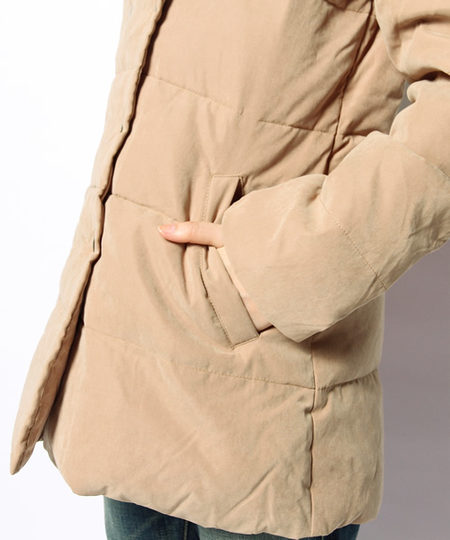 Ray BEAMS（レイビームス）の「Ray BEAMS / ピーチフェイス ショールカラー ダウン（ダウンジャケット/コート・レディース・ブラック/ブラウン系その他/ネイビー・1/0）」の12枚目の写真