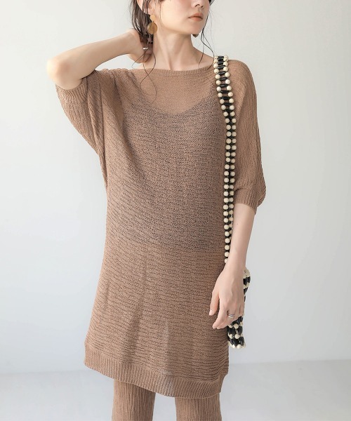 Bab（バブ）の「【WEB限定】サマーニットセットアップ（チュニック・レディース・ブラック/ベージュ/ブラウン・38）」の11枚目の写真