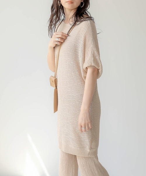 Bab（バブ）の「【WEB限定】サマーニットセットアップ（チュニック・レディース・ブラック/ベージュ/ブラウン・38）」の18枚目の写真