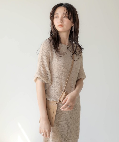 Bab（バブ）の「【WEB限定】サマーニットセットアップ（チュニック・レディース・ブラック/ベージュ/ブラウン・38）」の21枚目の写真