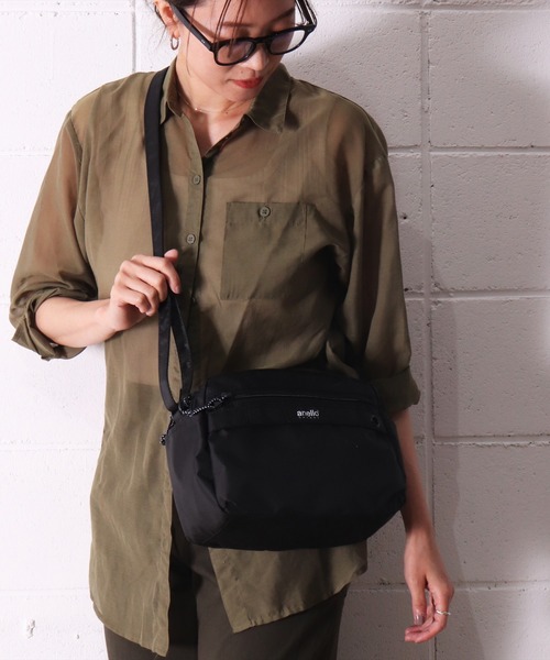 anello(アネロ)の「(LF)【anello】【ユニセックス】ラウンド ショルダーバッグ(ショルダーバッグ・レディース・ライトグレー/ブラック/パープル/ネイビー/ブラウン/レッド/ターコイズブルー・FREE)」の12枚目の写真