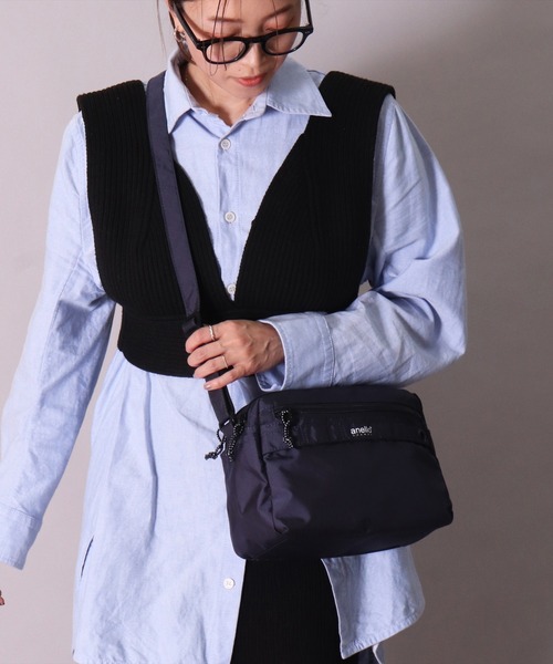 anello(アネロ)の「(LF)【anello】【ユニセックス】ラウンド ショルダーバッグ(ショルダーバッグ・レディース・ライトグレー/ブラック/パープル/ネイビー/ブラウン/レッド/ターコイズブルー・FREE)」の16枚目の写真