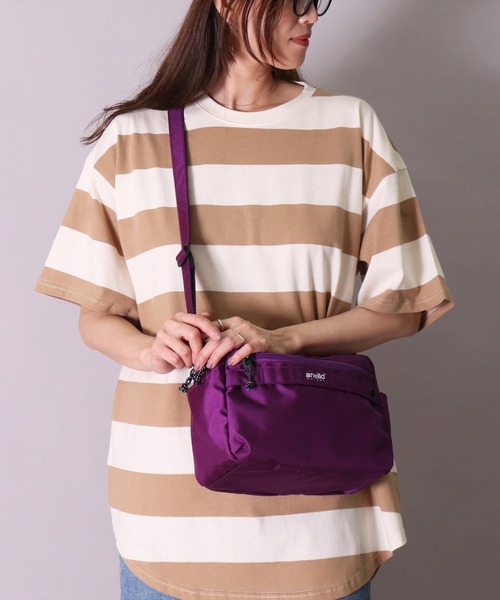 anello(アネロ)の「(LF)【anello】【ユニセックス】ラウンド ショルダーバッグ(ショルダーバッグ・レディース・ライトグレー/ブラック/パープル/ネイビー/ブラウン/レッド/ターコイズブルー・FREE)」の18枚目の写真