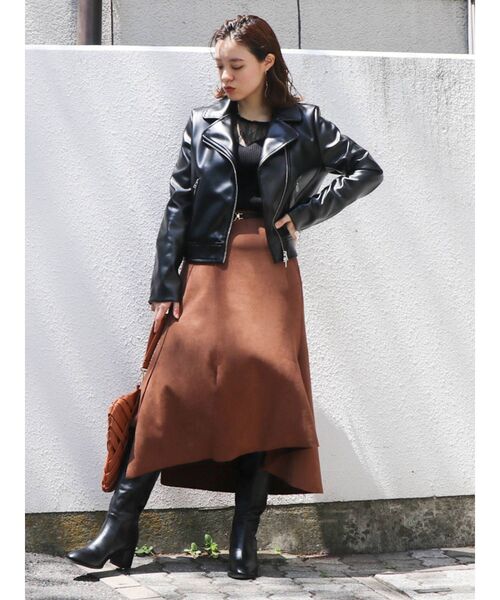 dazzlin（ダズリン）の「スエードライクマーメイドスカート（スカート・レディース・アイボリー/ブラウン/キャメル・FREE）」の8枚目の写真