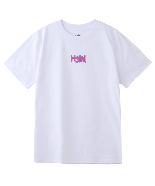X-girl（エックスガール）の「CURVE LOGO S/S REGULAR TEE（Tシャツ/カットソー・レディース・ホワイト/イエロー/ブラック/アッシュ/ライトブルー/グリーン/ピンク・1/2）」の2枚目の写真