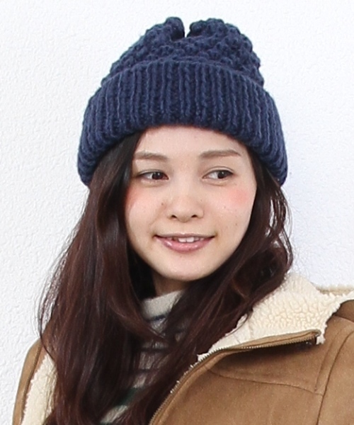 coen（コーエン）の「ポップコーンニットキャップ（ニットキャップ/ビーニー・レディース・ホワイト/レッド/ネイビー・フリー）」の3枚目の写真