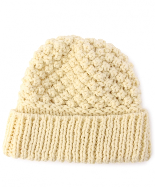 coen（コーエン）の「ポップコーンニットキャップ（ニットキャップ/ビーニー・レディース・ホワイト/レッド/ネイビー・フリー）」の2枚目の写真