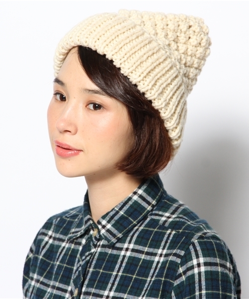 coen（コーエン）の「ポップコーンニットキャップ（ニットキャップ/ビーニー・レディース・ホワイト/レッド/ネイビー・フリー）」の4枚目の写真