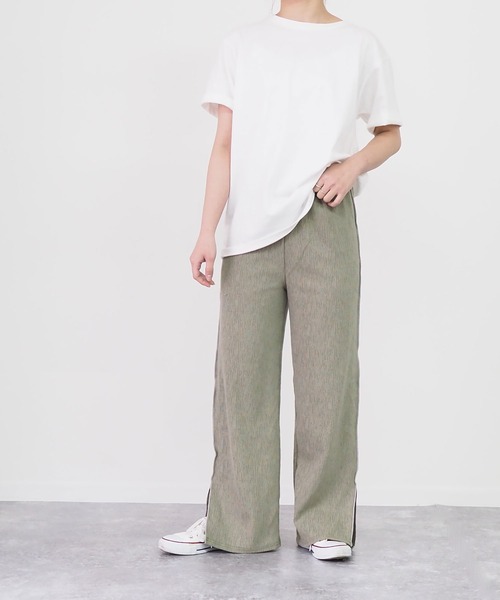 Riberry(リベリー)の「ランダムリブスリットパンツ(その他パンツ・レディース・ブラック/ベージュ/カーキ/キャメル・MEDIUM)」の11枚目の写真