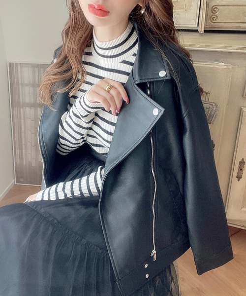 セール】【累計販売枚数2万枚突破！】フェイクレザーライダース