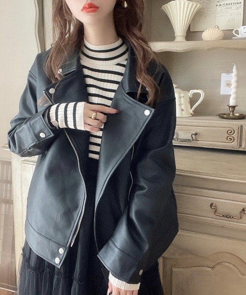 セール】【累計販売枚数2万枚突破！】フェイクレザーライダース