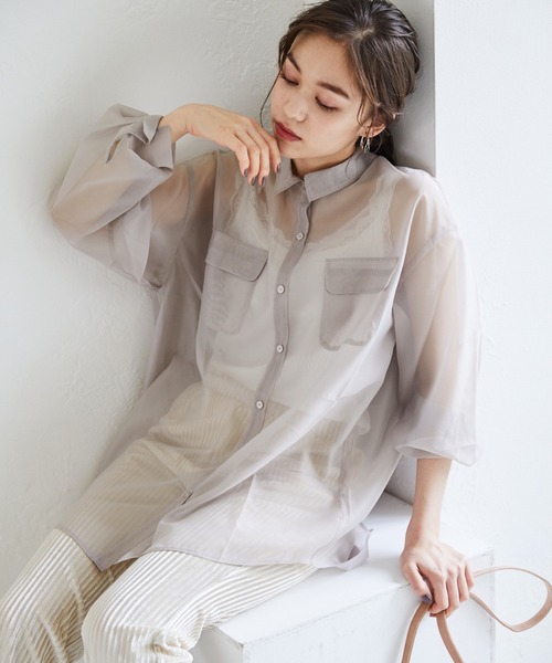 Heather（ヘザー）の「オーガンジーシアーシャツ【ロング