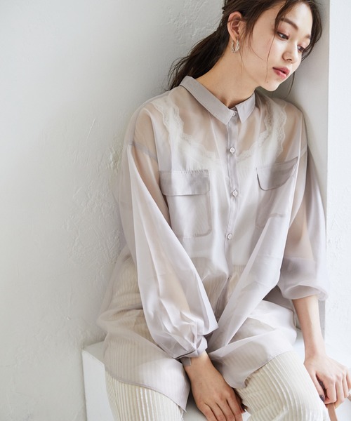 Heather（ヘザー）の「オーガンジーシアーシャツ【ロング