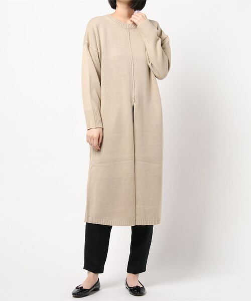 HONEYSUCKLE ROSE（ハニーサックルローズ）の「【HONEYSUCKLE ROSE】フカスリットニットワンピ（ニット/セーター・レディース・オフホワイト/ブラウン/ブラック・M/L）」の2枚目の写真