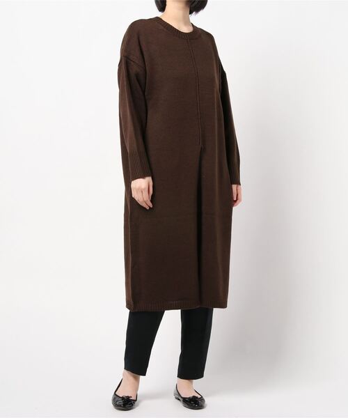 HONEYSUCKLE ROSE（ハニーサックルローズ）の「【HONEYSUCKLE ROSE】フカスリットニットワンピ（ニット/セーター・レディース・オフホワイト/ブラウン/ブラック・M/L）」の6枚目の写真