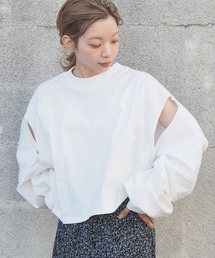 tiptop | 【web限定アイテム】2021SS スリットデザインモックネックロンT(Tシャツ/カットソー)