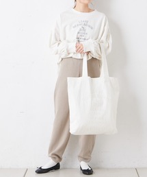 PUAL CE CIN | 【サステナブル】エンボスロゴトート付きロゴ刺繍プルオーバー(Tシャツ/カットソー)