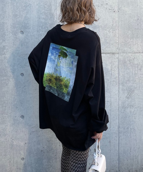 SPIRALGIRL(スパイラルガール)の「クラシックアートロングスリーブTシャツ(Tシャツ/カットソー・レディース・ブラック/オフホワイト/ブルー・FREE)」の3枚目の写真
