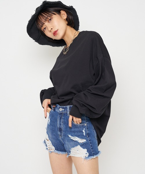 SPIRALGIRL(スパイラルガール)の「クラシックアートロングスリーブTシャツ(Tシャツ/カットソー・レディース・ブラック/オフホワイト/ブルー・FREE)」の19枚目の写真