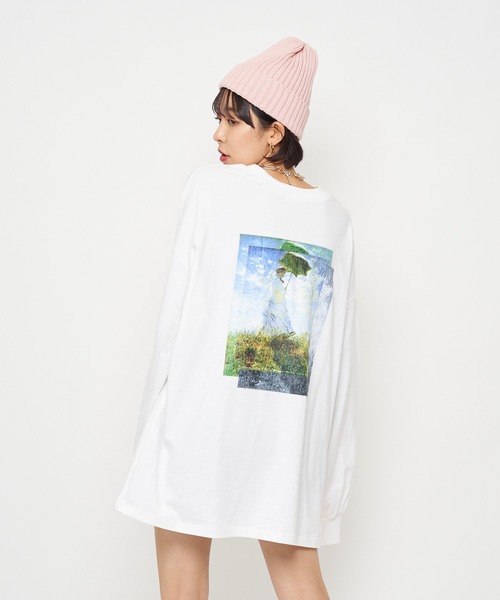 SPIRALGIRL(スパイラルガール)の「クラシックアートロングスリーブTシャツ(Tシャツ/カットソー・レディース・ブラック/オフホワイト/ブルー・FREE)」の11枚目の写真