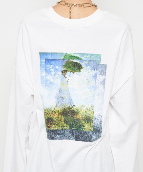 SPIRALGIRL(スパイラルガール)の「クラシックアートロングスリーブTシャツ(Tシャツ/カットソー・レディース・ブラック/オフホワイト/ブルー・FREE)」の13枚目の写真