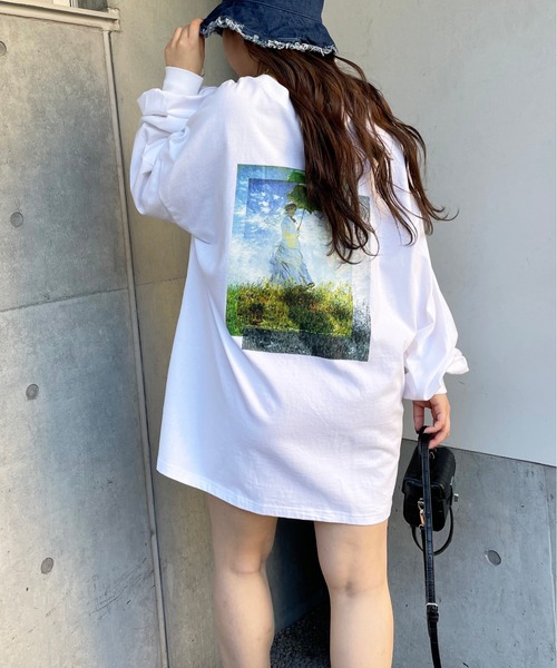 SPIRALGIRL(スパイラルガール)の「クラシックアートロングスリーブTシャツ(Tシャツ/カットソー・レディース・ブラック/オフホワイト/ブルー・FREE)」の6枚目の写真