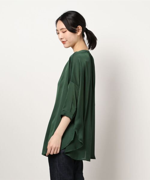 NOMBRE IMPAIR（ノンブルアンペール）の「ドットドビー楊柳　ポンチョブラウス（シャツ/ブラウス・レディース・イエロー/グリーン・FREE）」の3枚目の写真