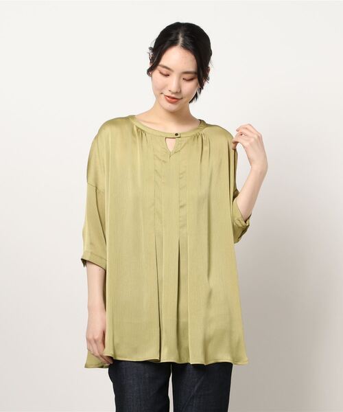 NOMBRE IMPAIR（ノンブルアンペール）の「ドットドビー楊柳　ポンチョブラウス（シャツ/ブラウス・レディース・イエロー/グリーン・FREE）」の13枚目の写真