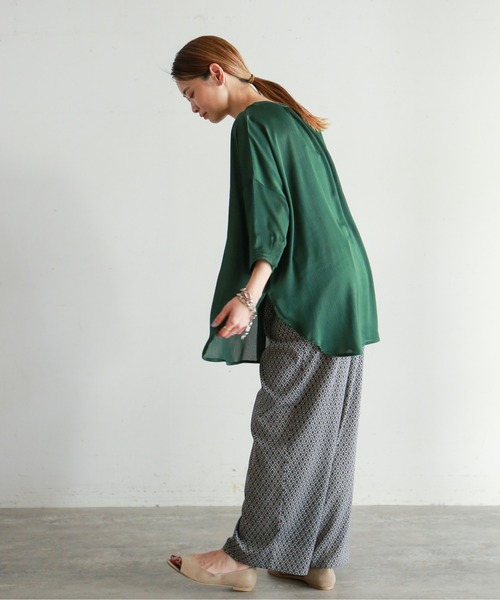 NOMBRE IMPAIR（ノンブルアンペール）の「ドットドビー楊柳　ポンチョブラウス（シャツ/ブラウス・レディース・イエロー/グリーン・FREE）」の9枚目の写真