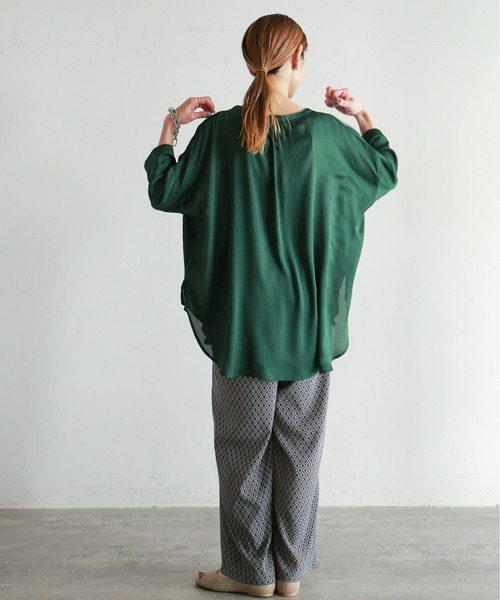 NOMBRE IMPAIR（ノンブルアンペール）の「ドットドビー楊柳　ポンチョブラウス（シャツ/ブラウス・レディース・イエロー/グリーン・FREE）」の10枚目の写真