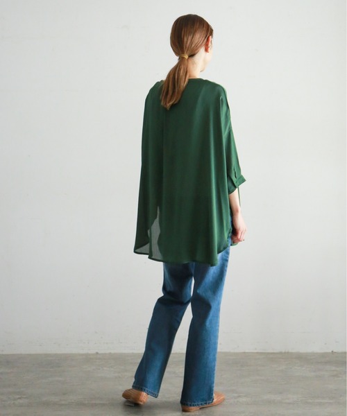 NOMBRE IMPAIR（ノンブルアンペール）の「ドットドビー楊柳　ポンチョブラウス（シャツ/ブラウス・レディース・イエロー/グリーン・FREE）」の19枚目の写真