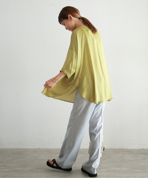 NOMBRE IMPAIR（ノンブルアンペール）の「ドットドビー楊柳　ポンチョブラウス（シャツ/ブラウス・レディース・イエロー/グリーン・FREE）」の16枚目の写真