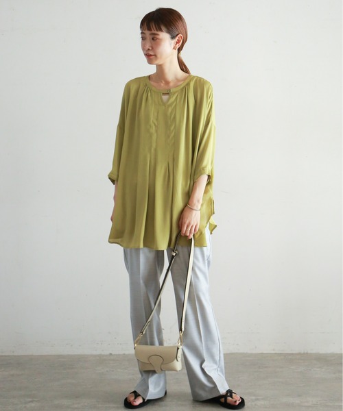 NOMBRE IMPAIR（ノンブルアンペール）の「ドットドビー楊柳　ポンチョブラウス（シャツ/ブラウス・レディース・イエロー/グリーン・FREE）」の17枚目の写真