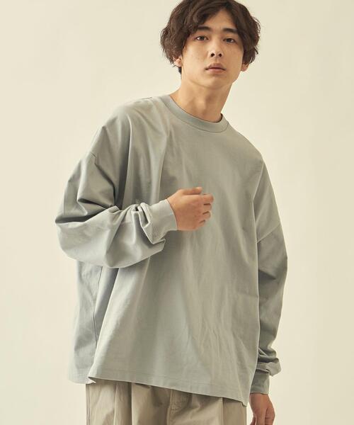 info. BEAUTY&YOUTH(インフォビューティアンドユース)の「【WEB限定】 <info. BEAUTY&YOUTH> スーパービッグ ロンT(Tシャツ/カットソー・メンズ・イエロー/ライラック/ライトグレー/ライトブルー/オリーブ/ホワイト/ベージュ/ブラック/ライトピンク/ケリー/その他1/パープル/その他2/コバルトブルー/ライム/シルバー/グレー/その他3/ロイヤルブルー・L/XL/M)」の4枚目の写真