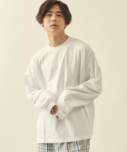 info. BEAUTY&YOUTH(インフォビューティアンドユース)の「【WEB限定】 <info. BEAUTY&YOUTH> スーパービッグ ロンT(Tシャツ/カットソー・メンズ・イエロー/ライラック/ライトグレー/ライトブルー/オリーブ/ホワイト/ベージュ/ブラック/ライトピンク/ケリー/その他1/パープル/その他2/コバルトブルー/ライム/シルバー/グレー/その他3/ロイヤルブルー・L/XL/M)」の22枚目の写真