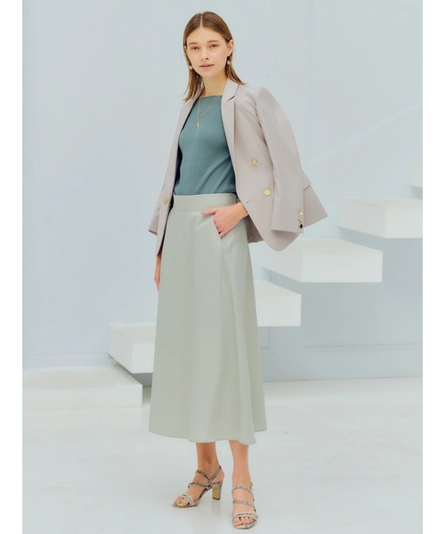 YECCA VECCA（イェッカヴェッカ）の「フレアロングスカート（スカート・レディース・ミント/ライトグレー/モカ・S/M）」の4枚目の写真