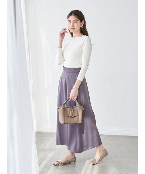 YECCA VECCA（イェッカヴェッカ）の「フレアロングスカート（スカート・レディース・ミント/ライトグレー/モカ・S/M）」の6枚目の写真