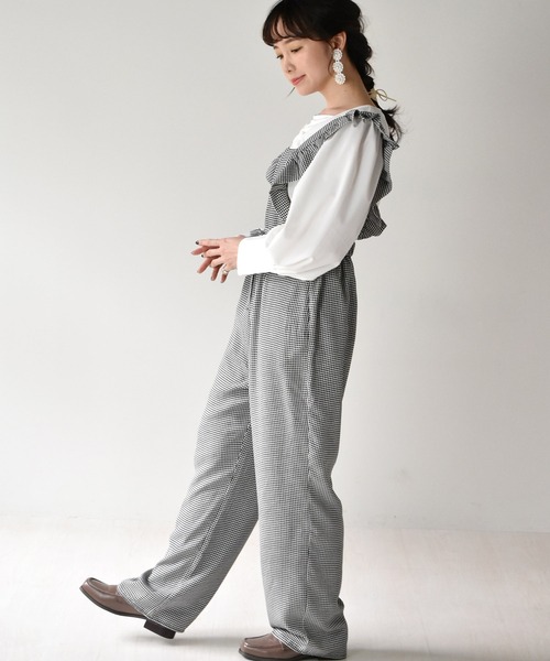 完売　エコレザー　サロペット　美品　オシャレ KOEISTORE サロペット レディース 春 夏 春夏 黒 オールインワン