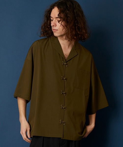 MEMENTISM(メメントイズム)の「ルーズビッグシルエットチャイナ開襟アロハシャツ(シャツ/ブラウス・メンズ・ネイビー/ブルー/グリーン/ウィート/ブラウン/ブラック/ブラウン系/ピンク系/パープル系/ベージュ系/グリーン系/ブラック系/ダークグリーン系/ライトグリーン系/ネイビー系/グレー系・FREE)」の18枚目の写真