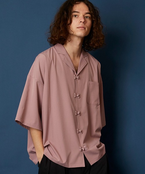 MEMENTISM(メメントイズム)の「ルーズビッグシルエットチャイナ開襟アロハシャツ(シャツ/ブラウス・メンズ・ネイビー/ブルー/グリーン/ウィート/ブラウン/ブラック/ブラウン系/ピンク系/パープル系/ベージュ系/グリーン系/ブラック系/ダークグリーン系/ライトグリーン系/ネイビー系/グレー系・FREE)」の20枚目の写真