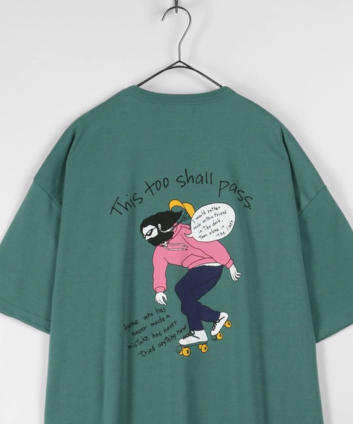 make a ray!（メイク ア レイ！）の「Skater ＆ Surf/スケーター＆サーフ ストリートスタイル バックプリントTシャツ（Tシャツ/カットソー・メンズ・パープル/ホワイト系その他/ライトピンク/ホワイト系その他2/ホワイト/ブルーグリーン・M/L）」の4枚目の写真