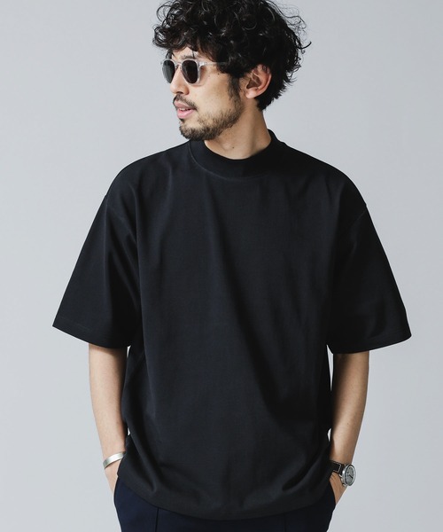 NANO universe（ナノユニバース）の「30/3コンパクトコットンハーフモックＴシャツ（Tシャツ/カットソー・メンズ・ブラック/ホワイト/カーキ・L/M）」の13枚目の写真