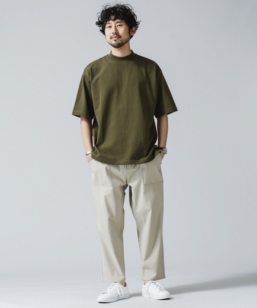 NANO universe（ナノユニバース）の「30/3コンパクトコットンハーフモックＴシャツ（Tシャツ/カットソー・メンズ・ブラック/ホワイト/カーキ・L/M）」の7枚目の写真