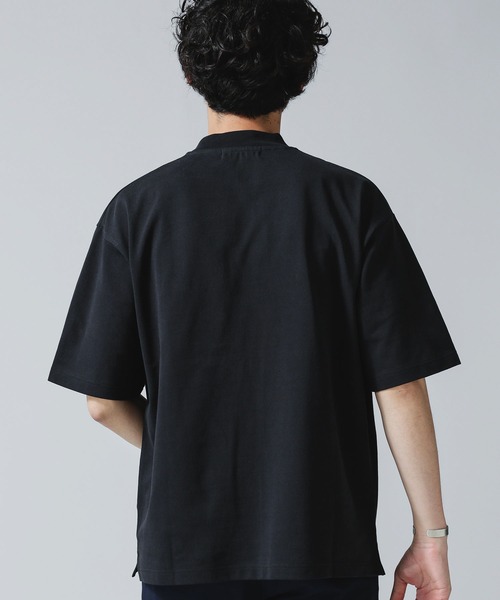 NANO universe（ナノユニバース）の「30/3コンパクトコットンハーフモックＴシャツ（Tシャツ/カットソー・メンズ・ブラック/ホワイト/カーキ・L/M）」の6枚目の写真