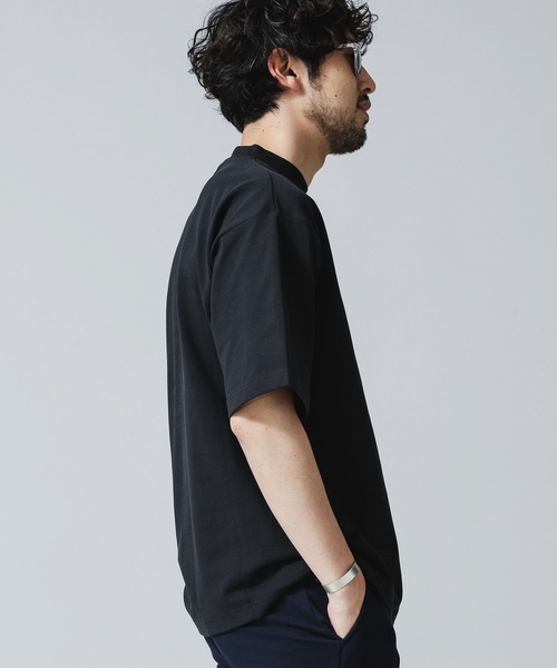 NANO universe（ナノユニバース）の「30/3コンパクトコットンハーフモックＴシャツ（Tシャツ/カットソー・メンズ・ブラック/ホワイト/カーキ・L/M）」の4枚目の写真