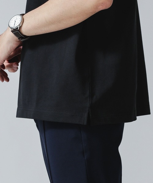 NANO universe（ナノユニバース）の「30/3コンパクトコットンハーフモックＴシャツ（Tシャツ/カットソー・メンズ・ブラック/ホワイト/カーキ・L/M）」の9枚目の写真